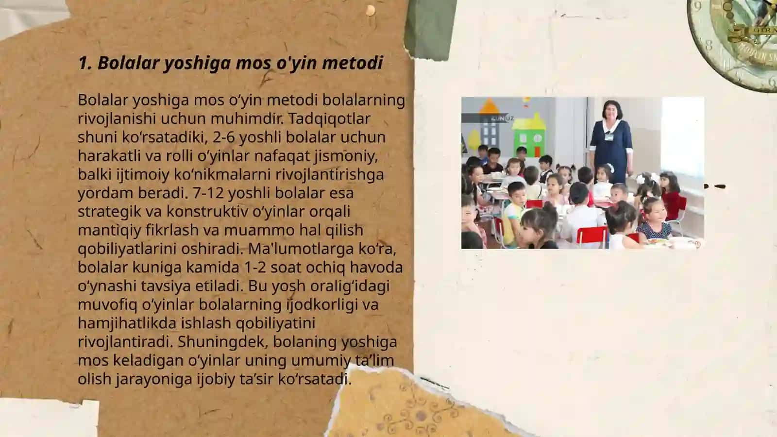 Bolalar yoshiga mos o'yin metodi 3