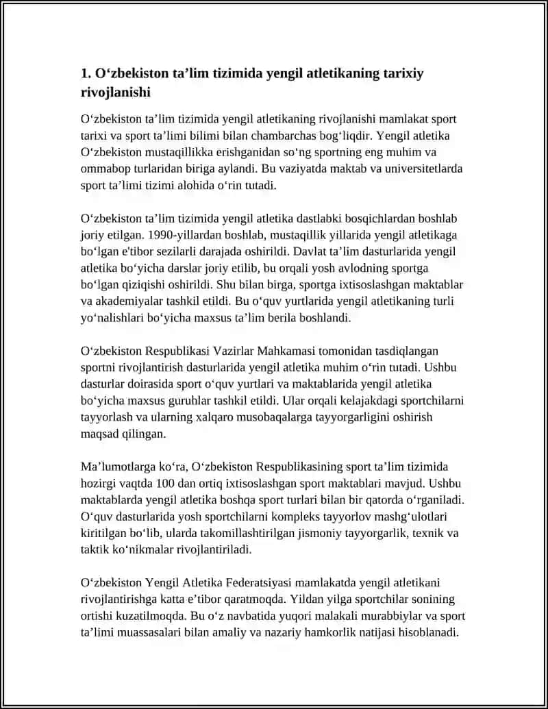 Oʻzbekiston taʼlim tizimida yengil atletikaning o'rni 3