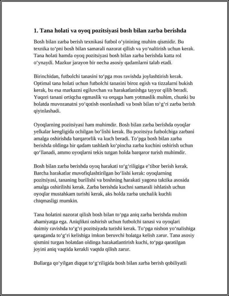 TOʻPGA BOSH BILAN ZARBA BERISH TEXNIKASI 3