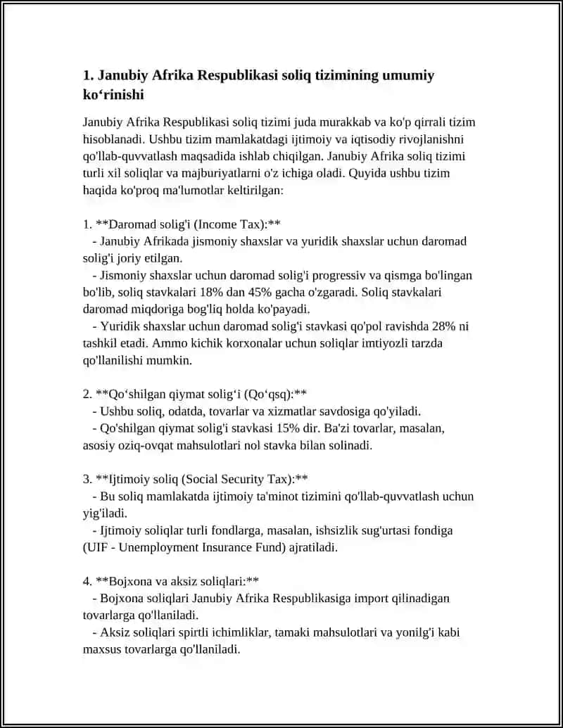 JANUBIY AFRIKA RESPUBLIKASI SOLIQ TIZIMI 3
