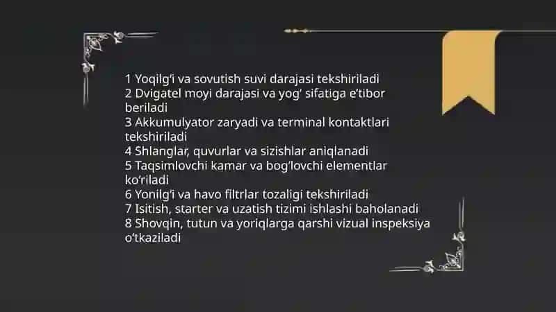 Ichki yonuv dvigatelini ishga tushirish sharoitlari 3