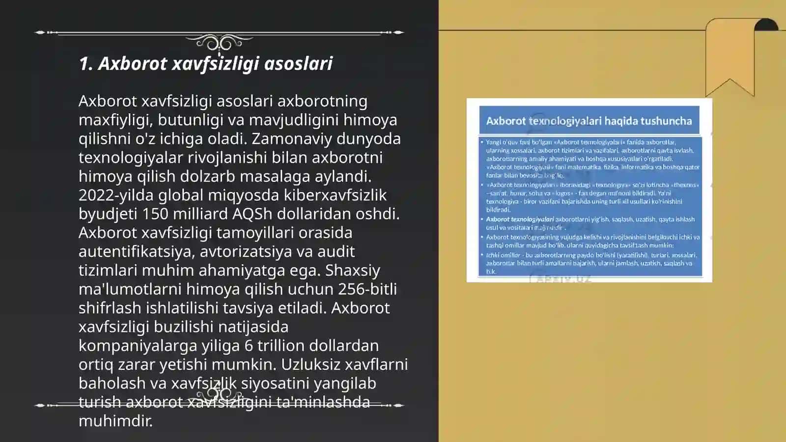Axborotni ruxsatsiz foydalanishlardan ximoyalash 3