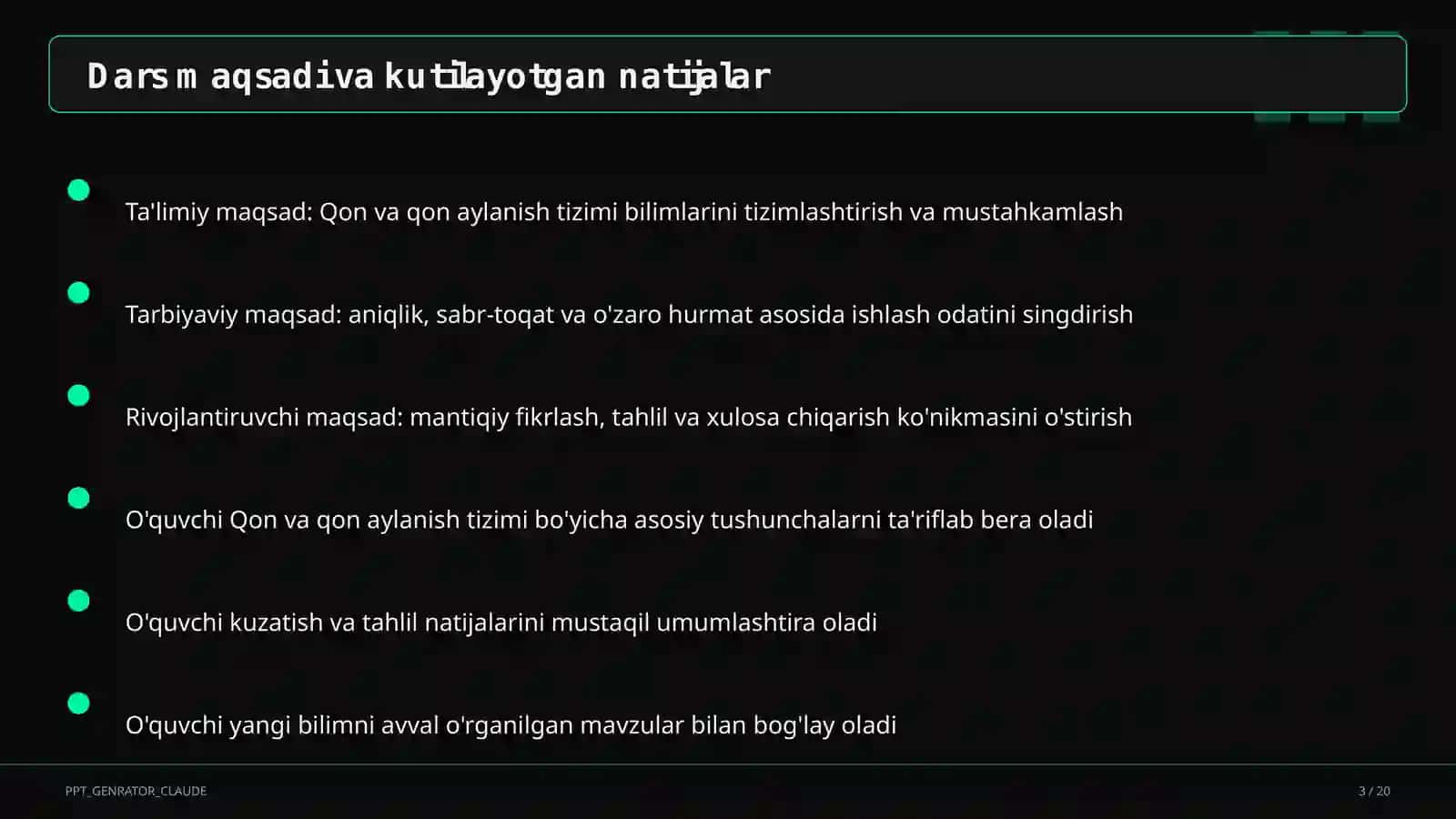 Qon va qon aylanish tizimi (8-sinf) 3