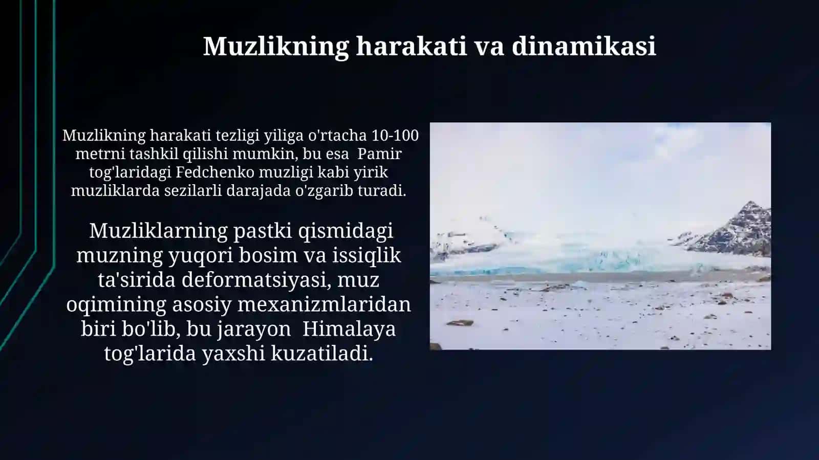 Muzliklar. Qor qoplamivaqor 3