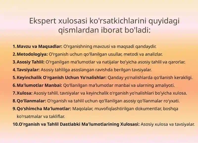 Ekspertxulosasi tarkibining tuzilishi 3