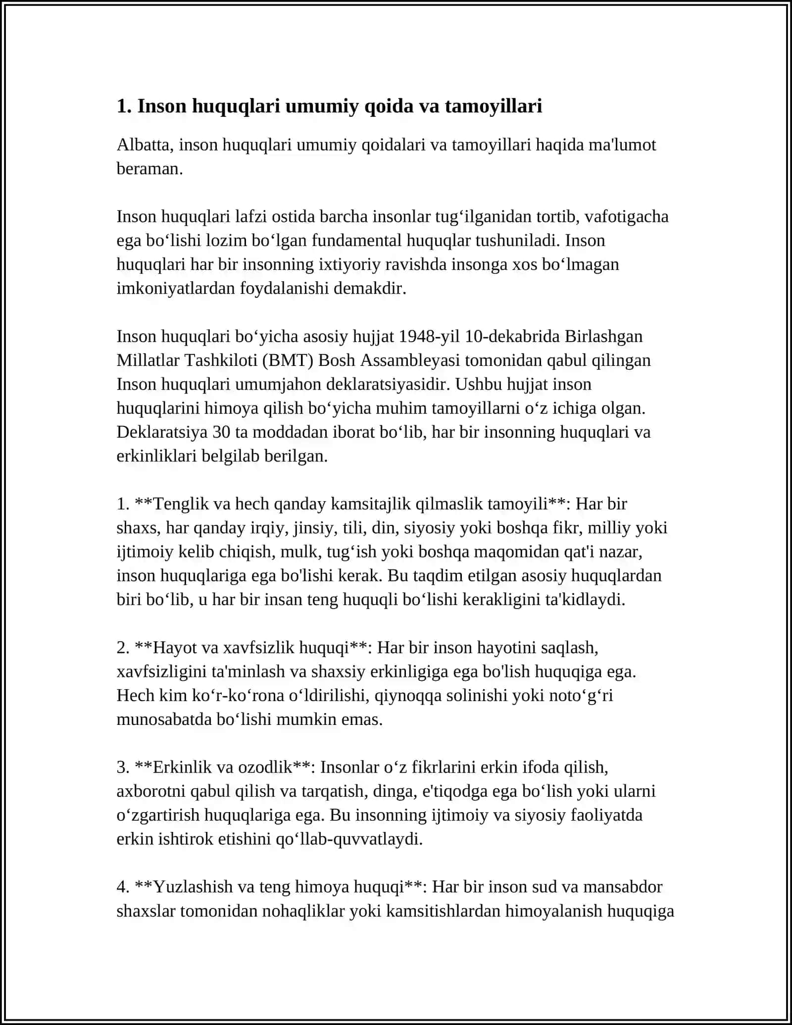 OʻZBEKISTONDA INSON HUQUQLARI VA ERKINLIKLARI KAFOLATLARNING YARATILISHI 3