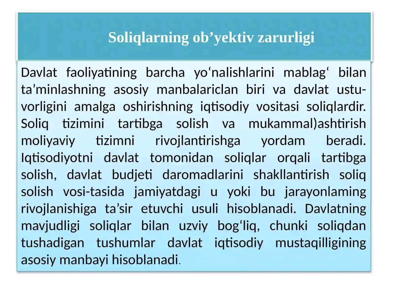 Soliqlarning iqtisodiy mohiyati va soliqqa tortish printsiplari 3