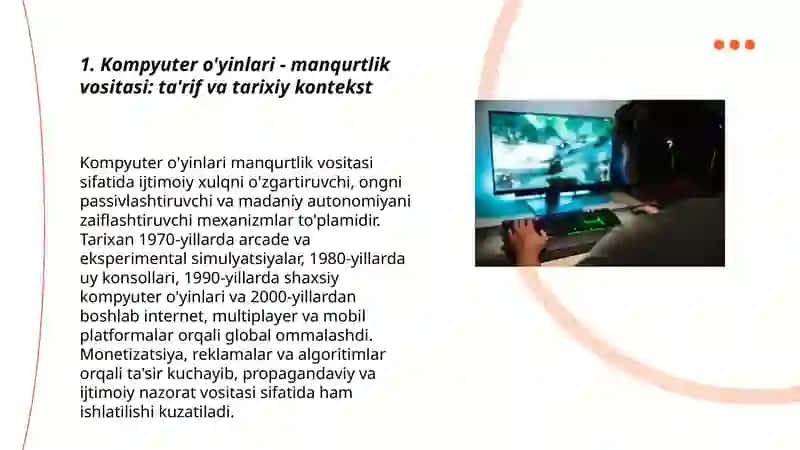 Kompyuter o'yinlari - manqurtlik vositasi 3