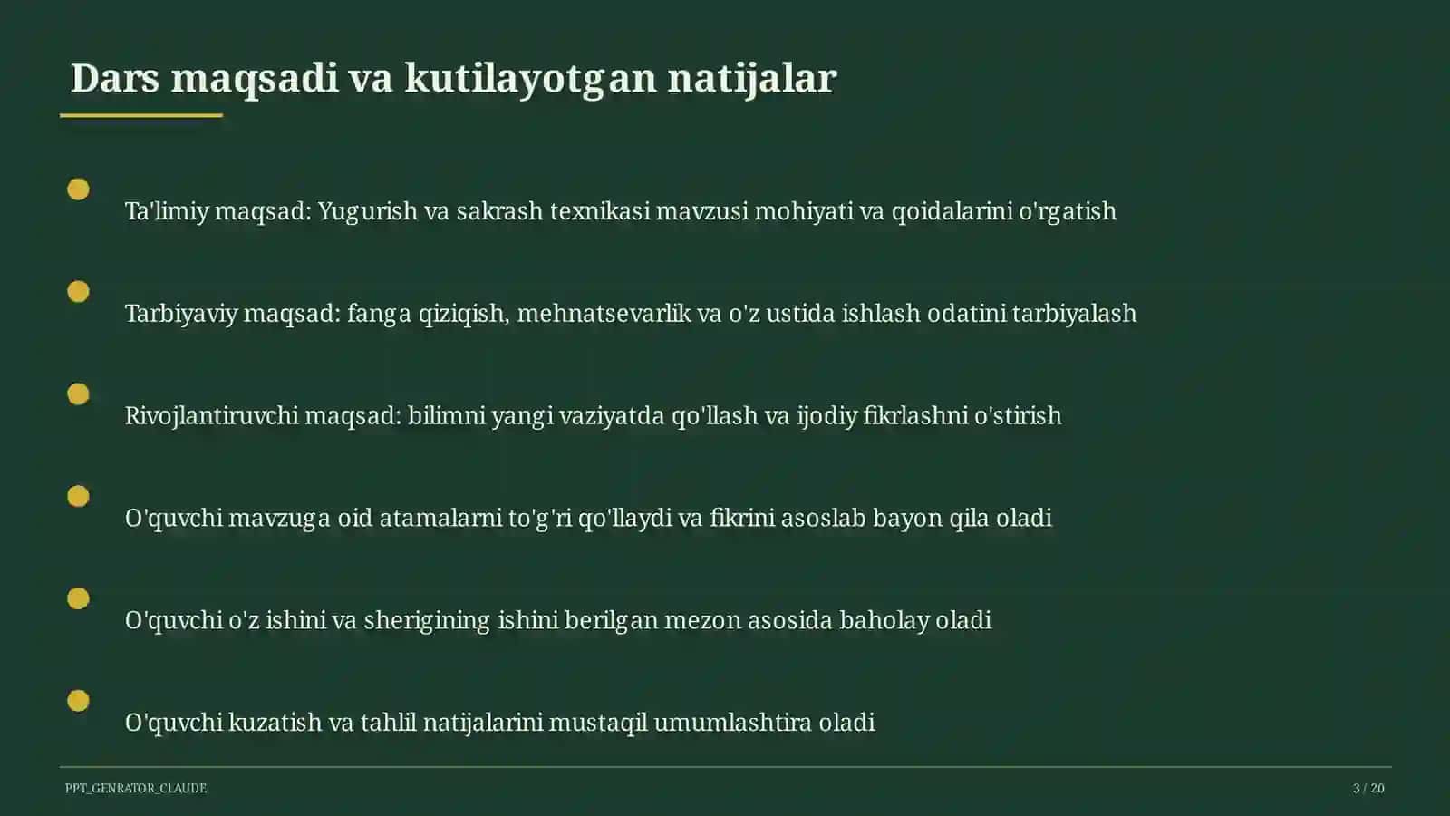 Yugurish va sakrash texnikasi (2-sinf) 3