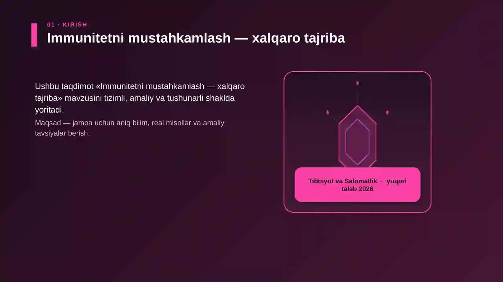 Immunitetni mustahkamlash — xalqaro tajriba 3