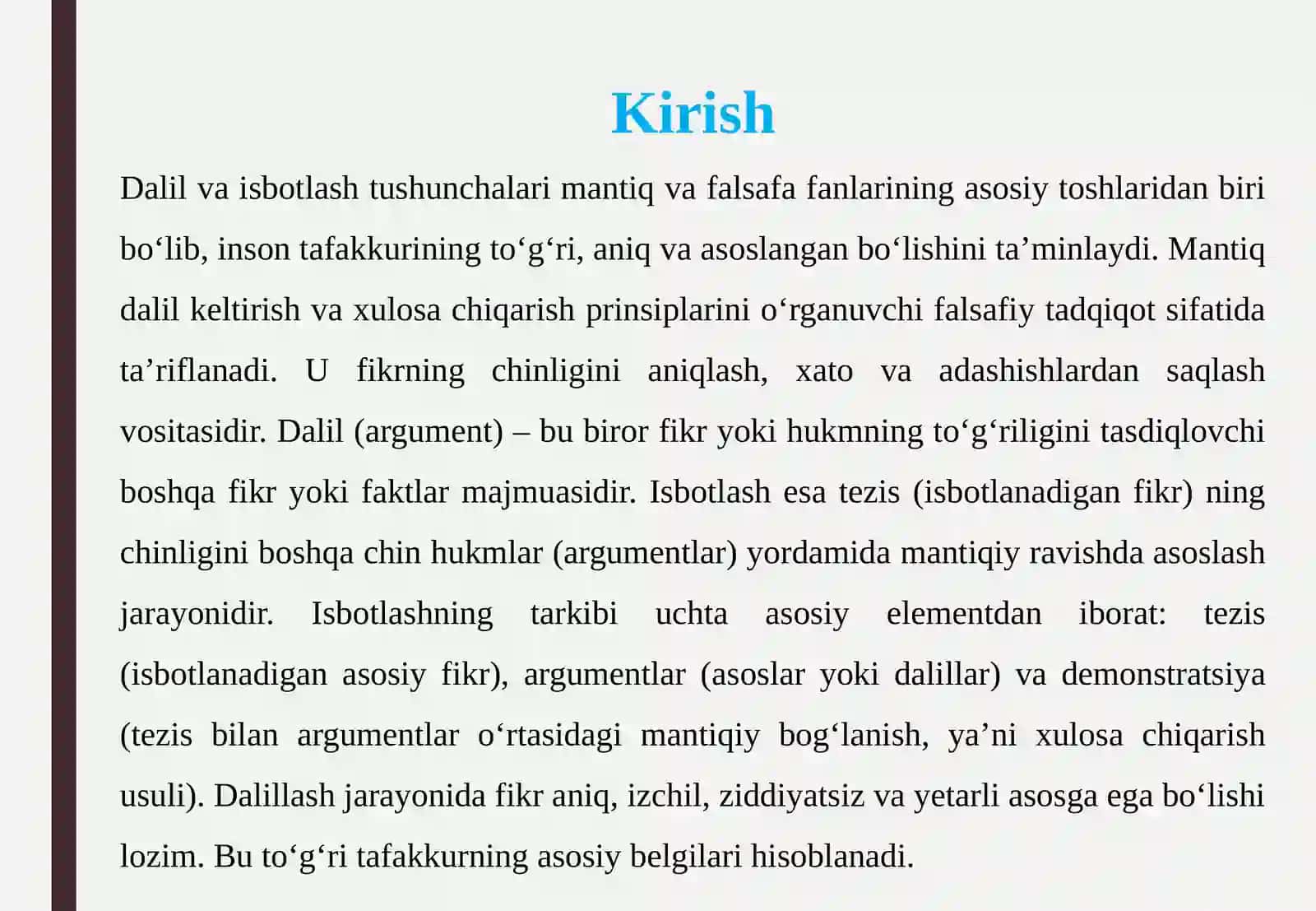 Dalil va isbotlash tushunchasi 3