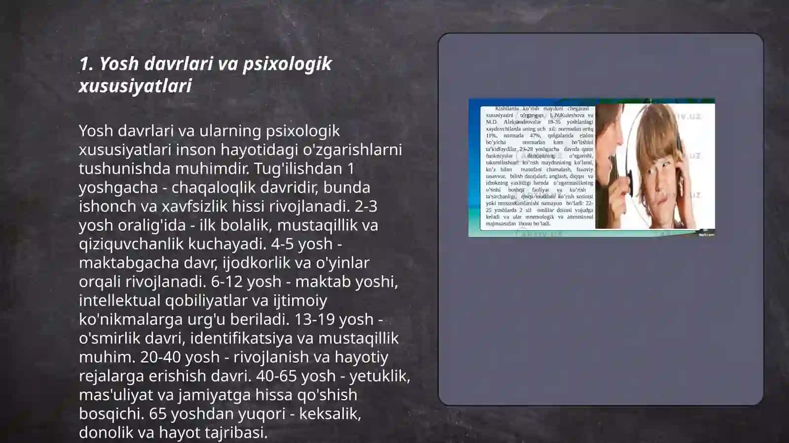 Yoshni davrlashtirish psixologiyasi 3