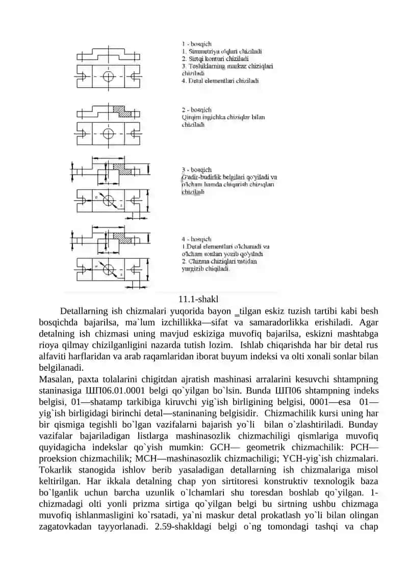 Detallarning ish chizmalarini chizish 3
