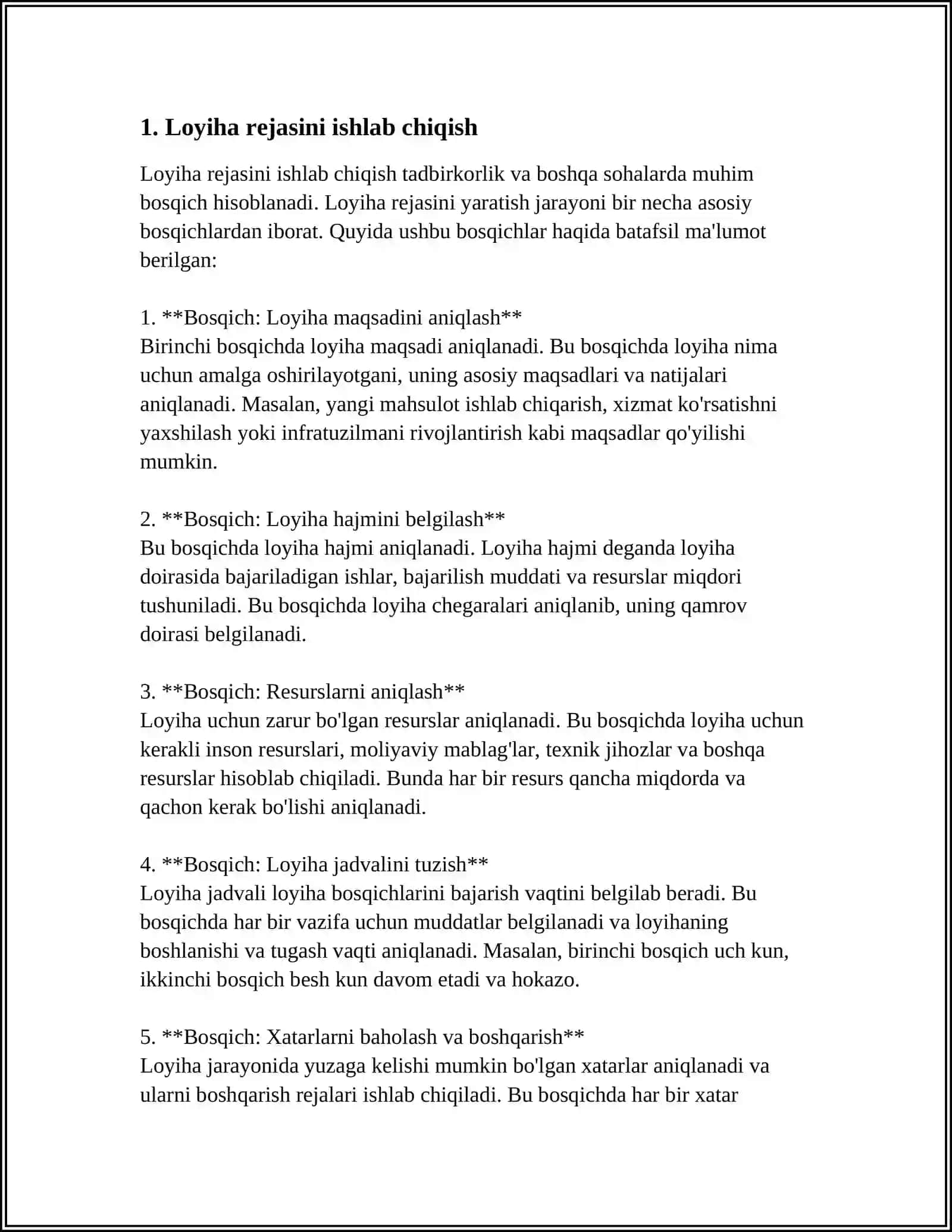 LOYIHA KOMUNIKATSIYALARINI BOSHQARISH 3