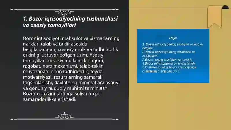Bozor iqtisodiyotining mazmuni va uning mohiyati 3