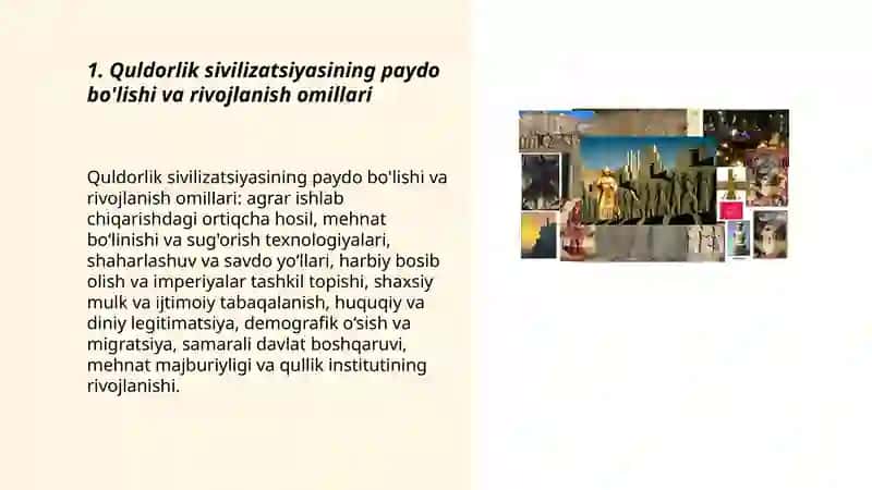 Quldorlik sivilizatsiyalarining jahon tarixida tutgan o'rni 3