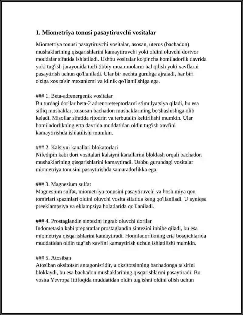 MIOMETRIYA TONUSI VA QISQARUVCHANLIGINI PASAYTIRADIGAN VOSITALAR 3