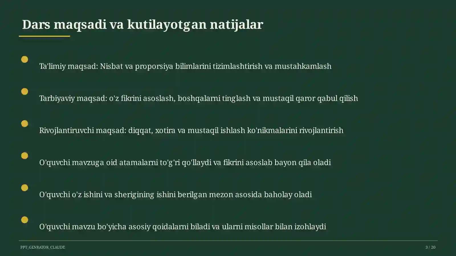 Nisbat va proporsiya (6-sinf) 3