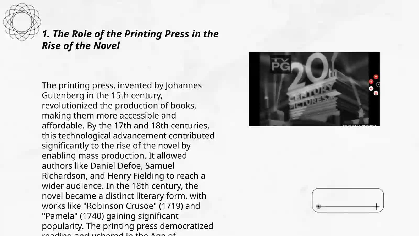 English literature of the 17th century. The rise of novel by Qurbonova Mohida 3