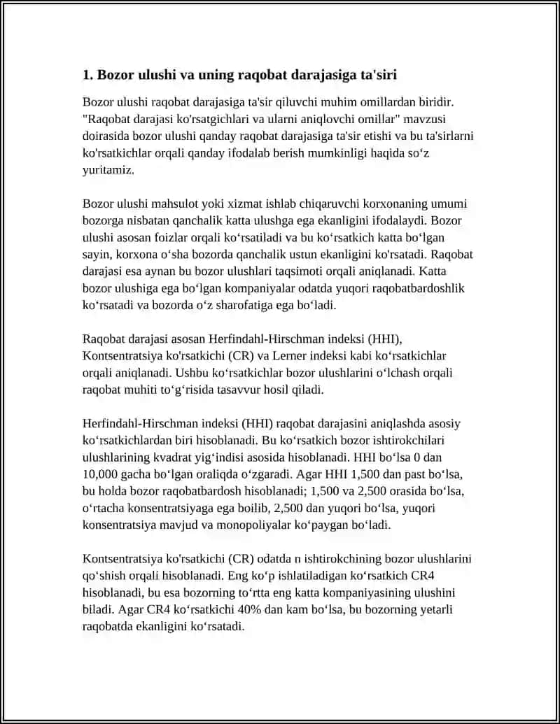 RAQOBAT DARAJASI KORSATGICHLARI VA ULARNI ANIQLOVCHI OMILLAR 3
