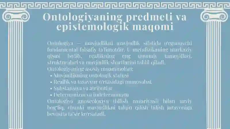 BORLIQ FALSAFASI (ONTOLOGIYA) 3