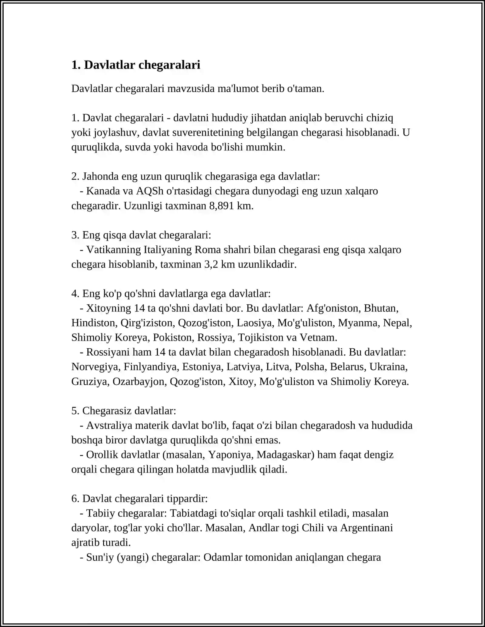 F.RASELNING " SIYOSIY GEOGRAFIYA" ASARIDA DAVLAT VA BORLIQ MASALALARI 3