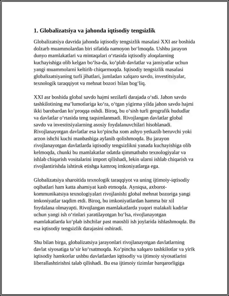 XXI ASR BOSHIDAGI JAHON IQTISODIYOTI VA UNING MUOMMOLARI 3