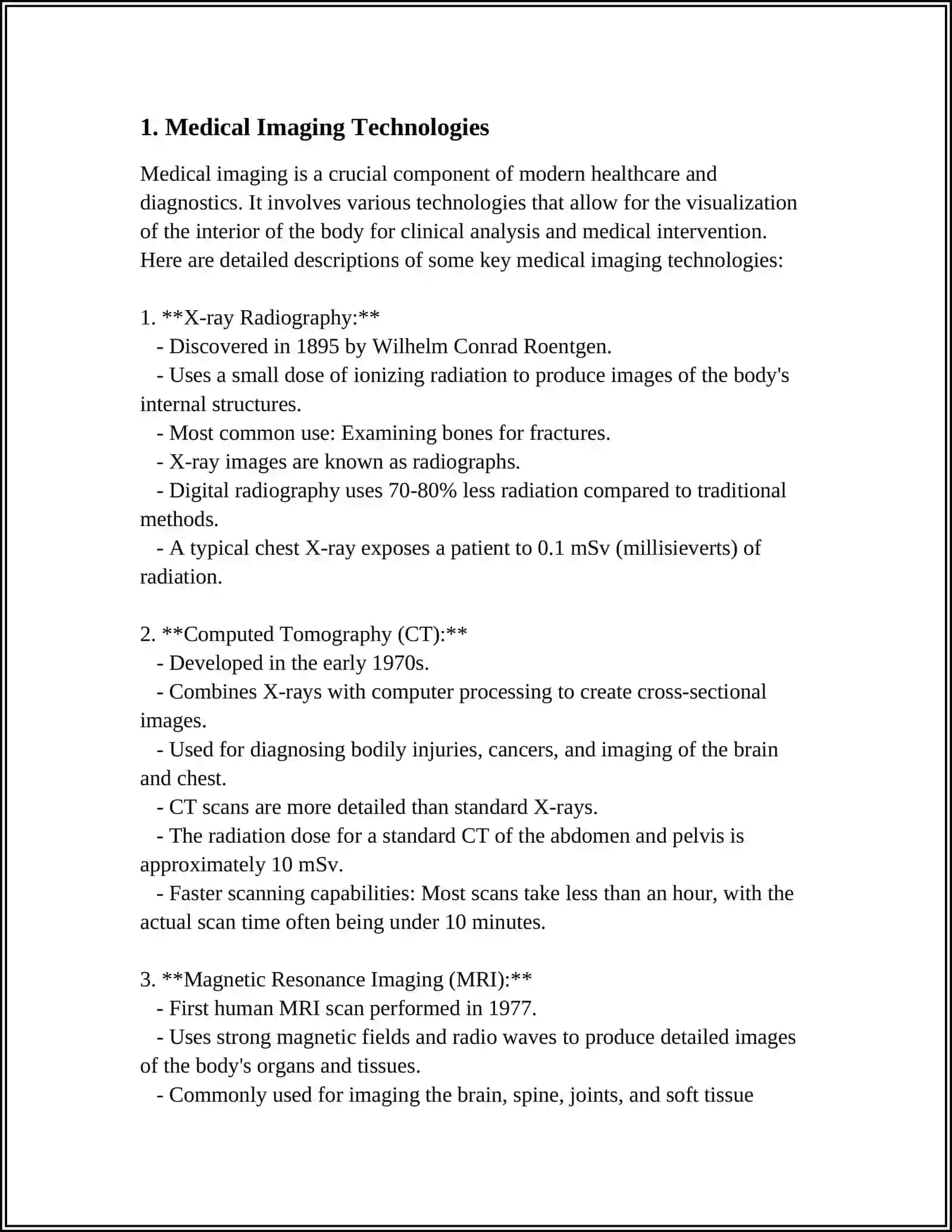 Medical Imaging Technologies 3