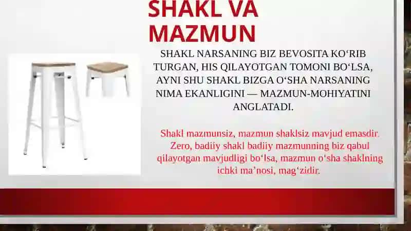 Badiiy asarda shakl va mazmun 3