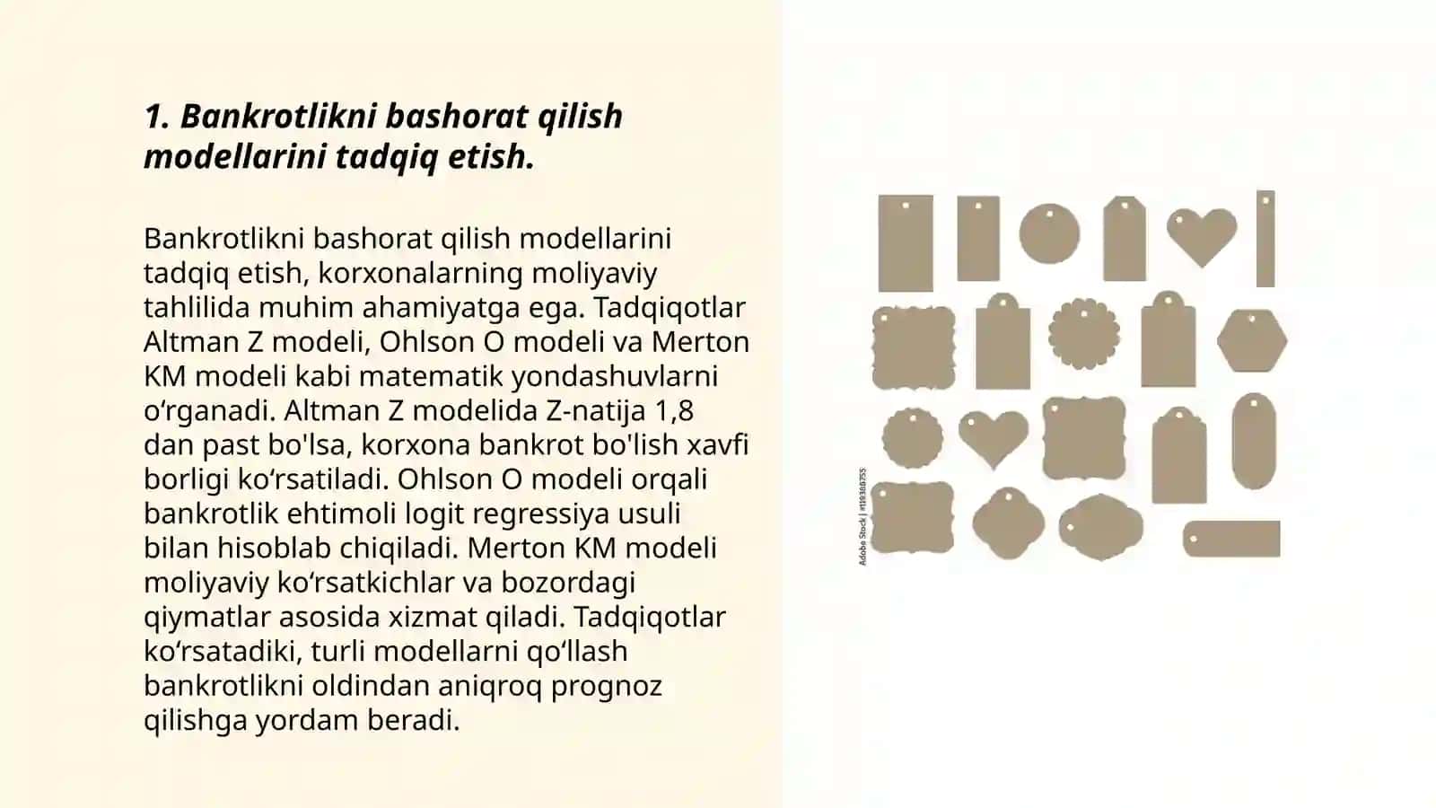 Bankrotlikni aniqlashning turli modellari 3