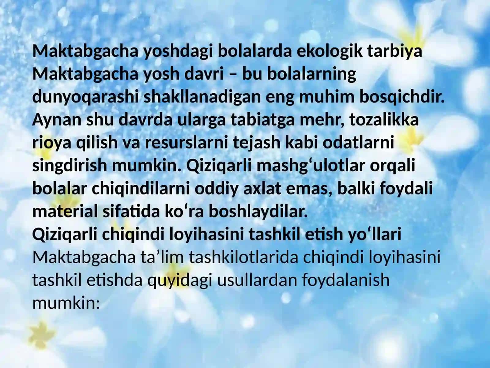 Qiziqarli chiqindi loyihasini tashkil etish 3
