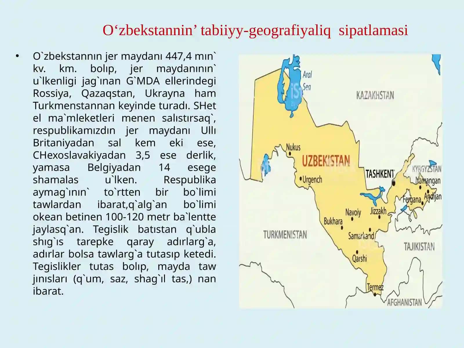 O‘zbekstannin’tabiiyy-geografiyaliqsipatlamasi 3