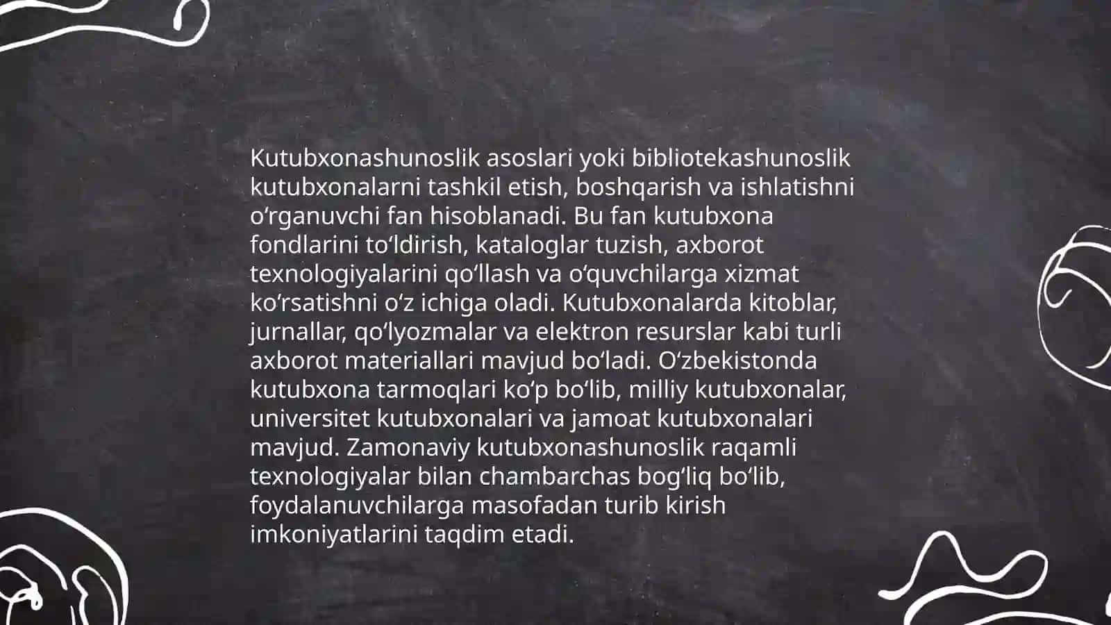Kutubxonashunoslik ishini tashkil etish pirinsiplari va uning funksiyalari 3