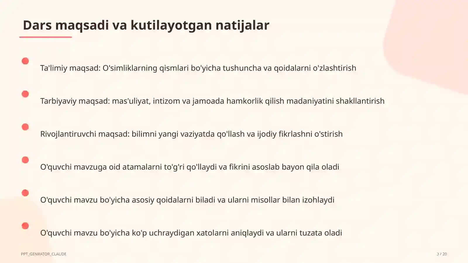 O'simliklarning qismlari (2-sinf) 3