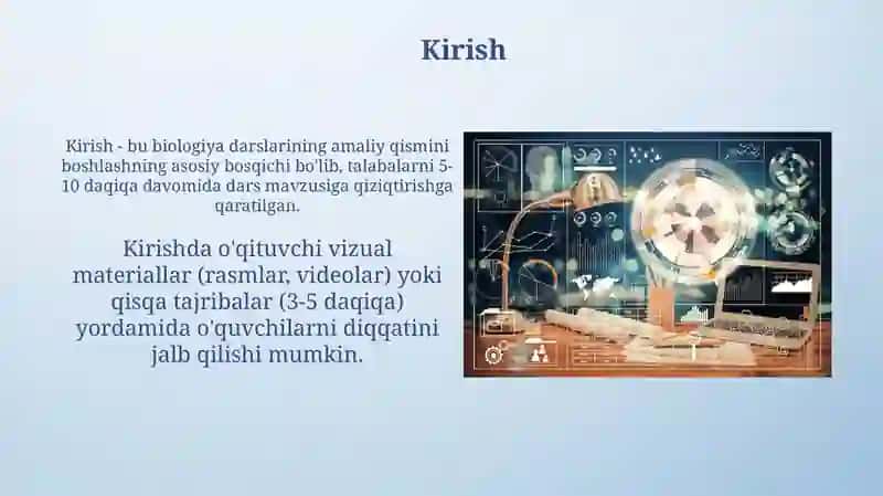 Biologiyadan amaliy mashg'ulotlar loyihalash texnologiyasi 3