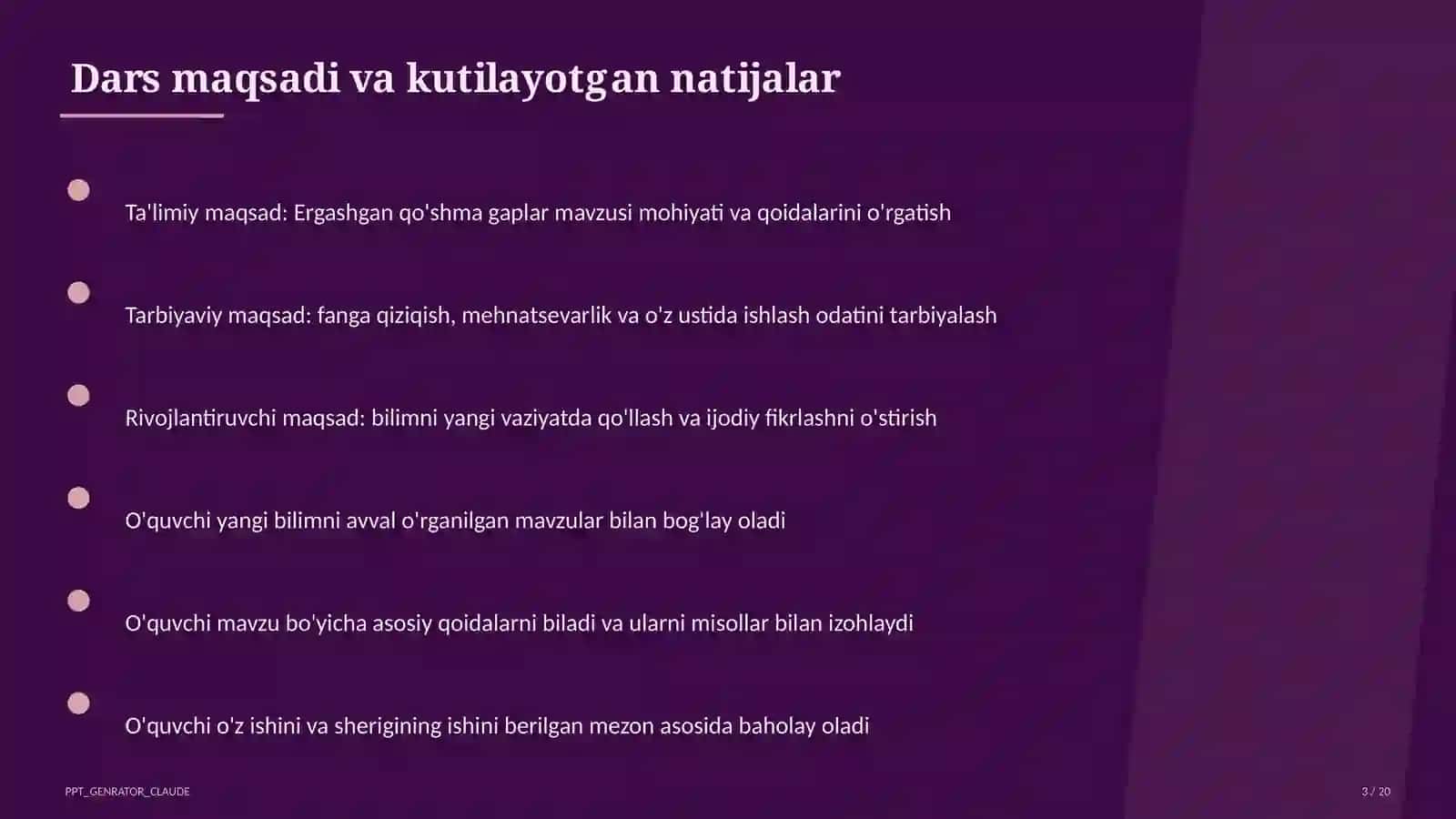 Ergashgan qo'shma gaplar (9-sinf) 3