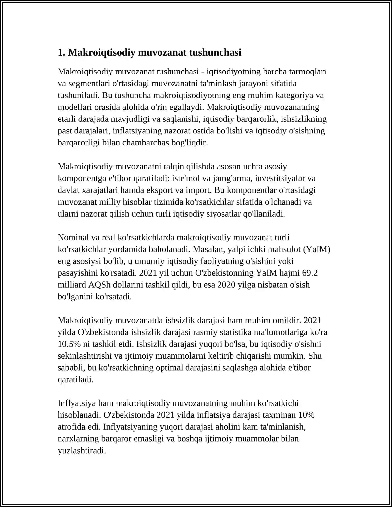 KEYNSNING TOVARLAR VA XIZMATLAR BOZORIDA MAKROIQTISODIY MUVOZANAT MODELI 3