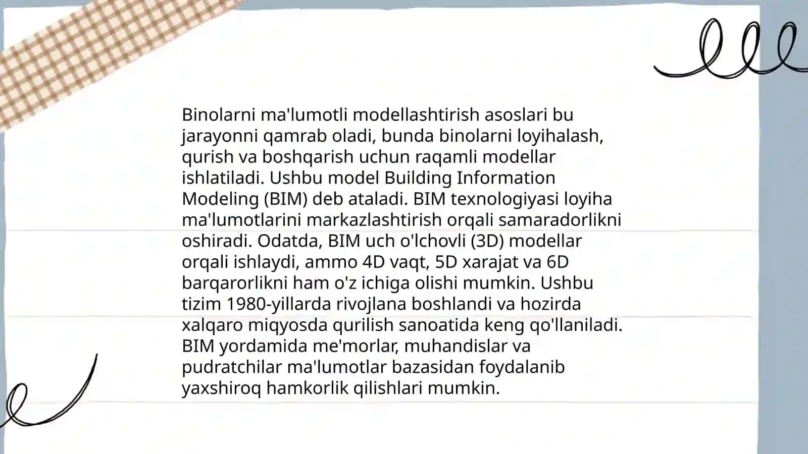 Binolarni malumotli modellashtirish 3