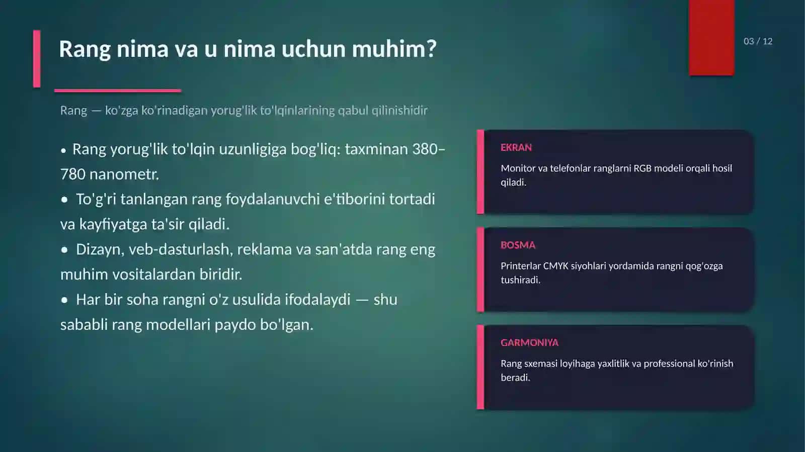 Rang Modellari va Ranglar Sxemasidan Foydalanish 3