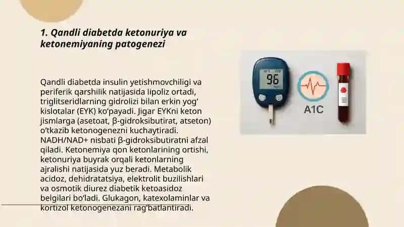 Qandli diabet va ochlikda ketonuriya va ketonemiya. Dislipoproteinemiya 3