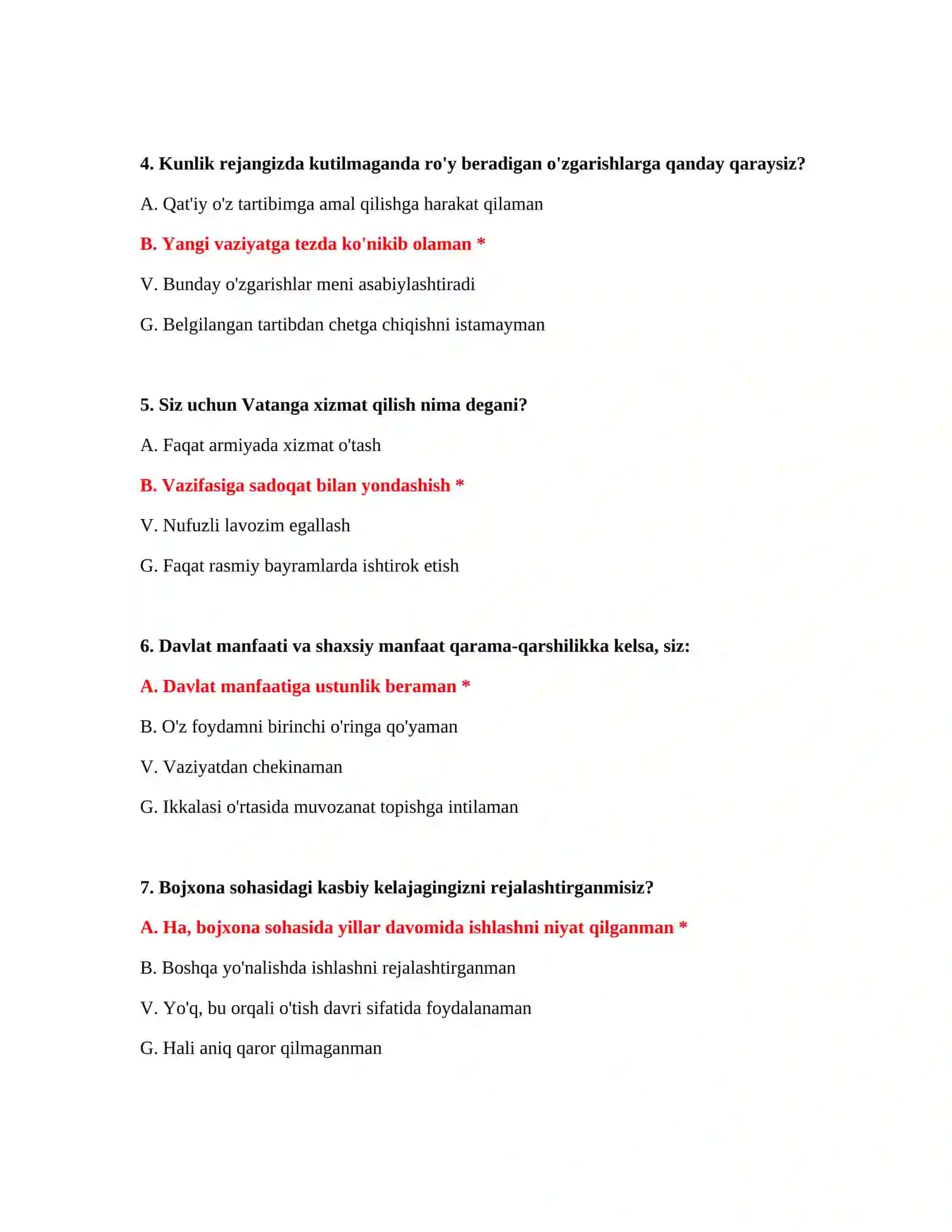 Bojxona ishi fanidan test savollari 3