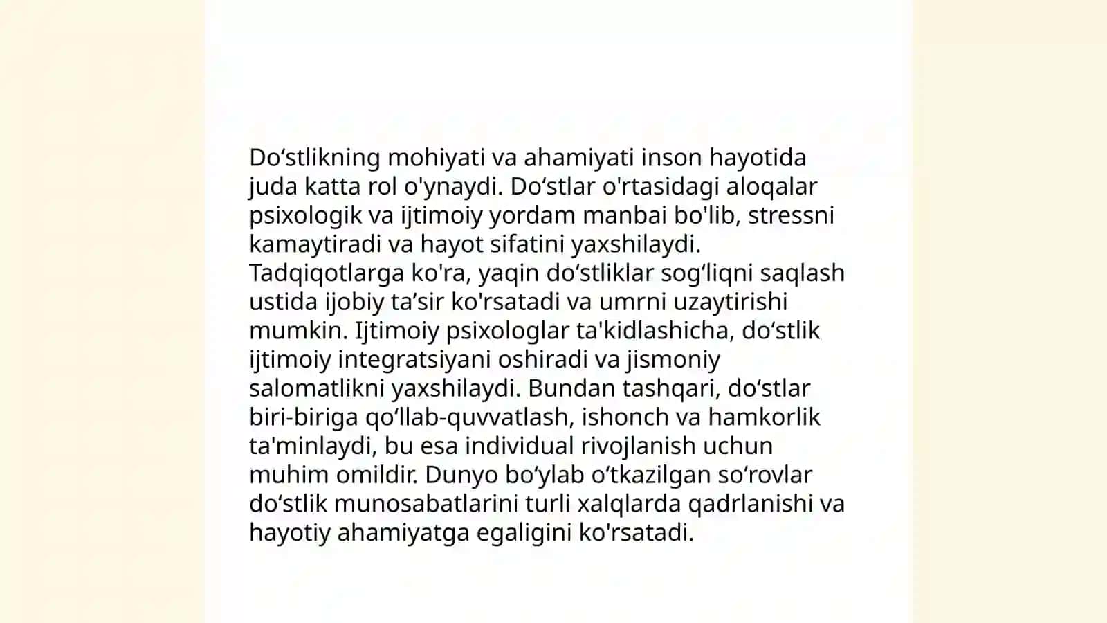 Doʻstlikning mohiyati va ahamiyati 3