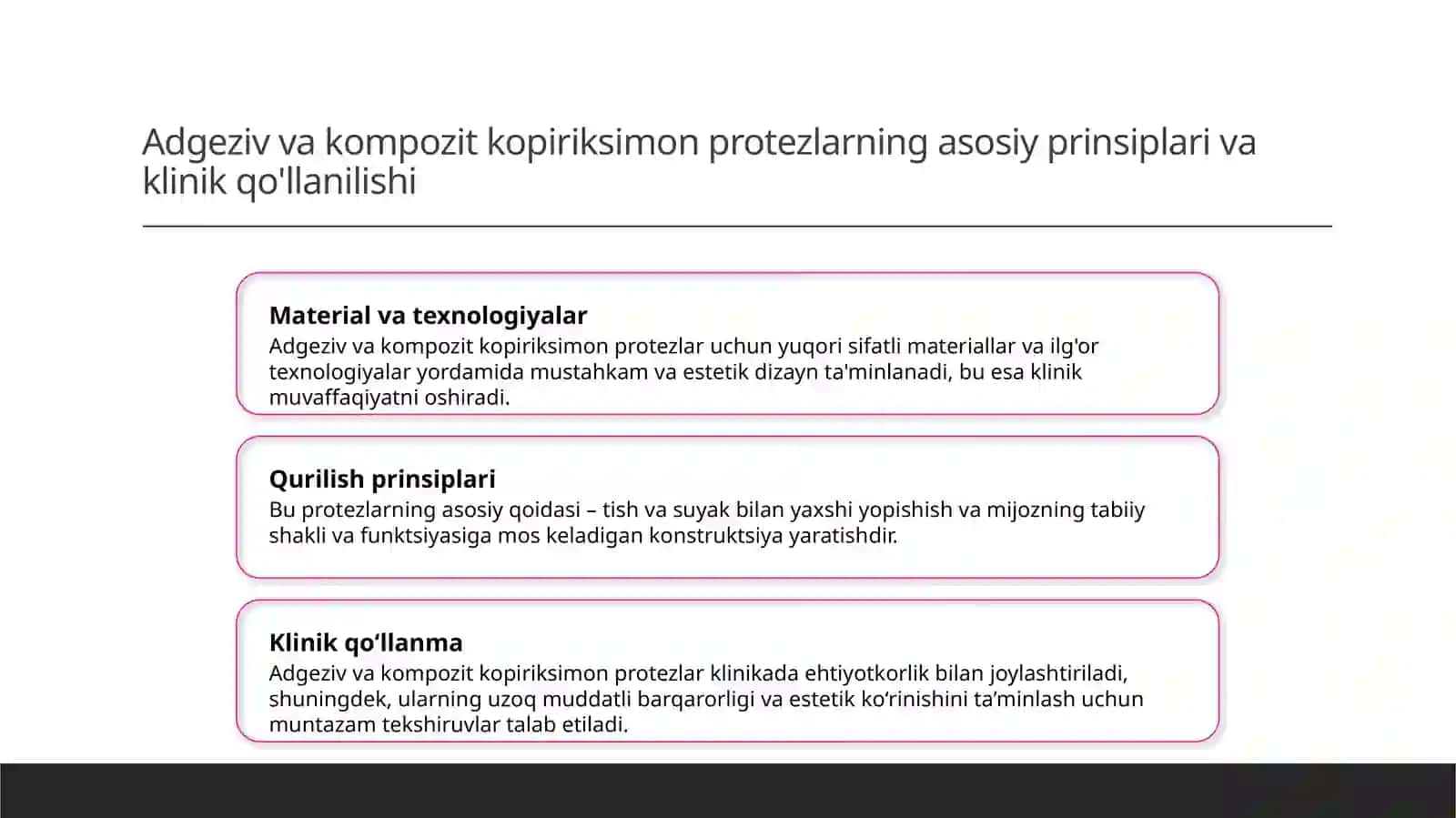 Adgeziv va kompozit kopiriksimon protezlarning asoslari va klinik qo'llanilishi 3