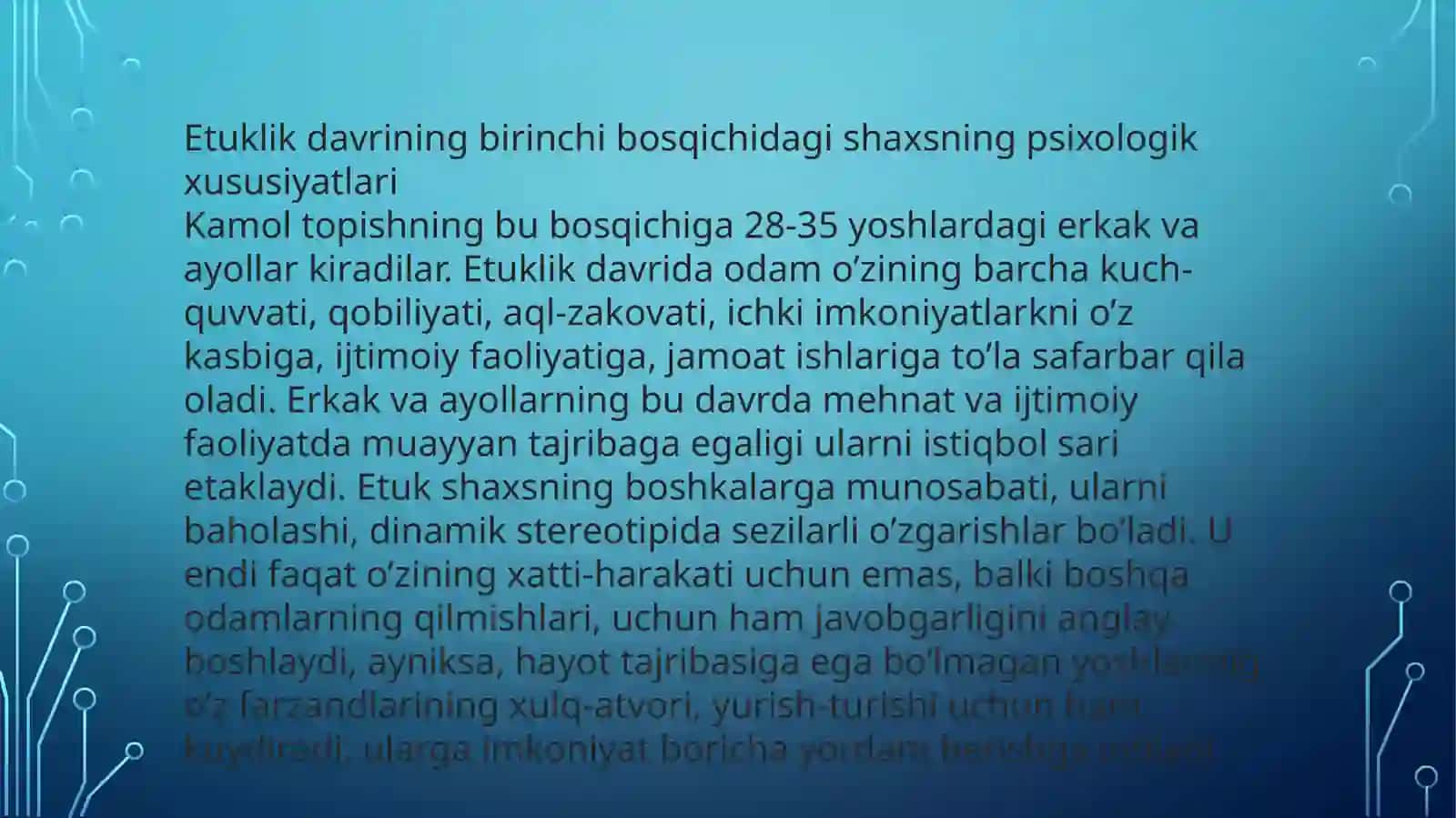 Yetuklikning Umum Psixologik Tavsifnomasi 3
