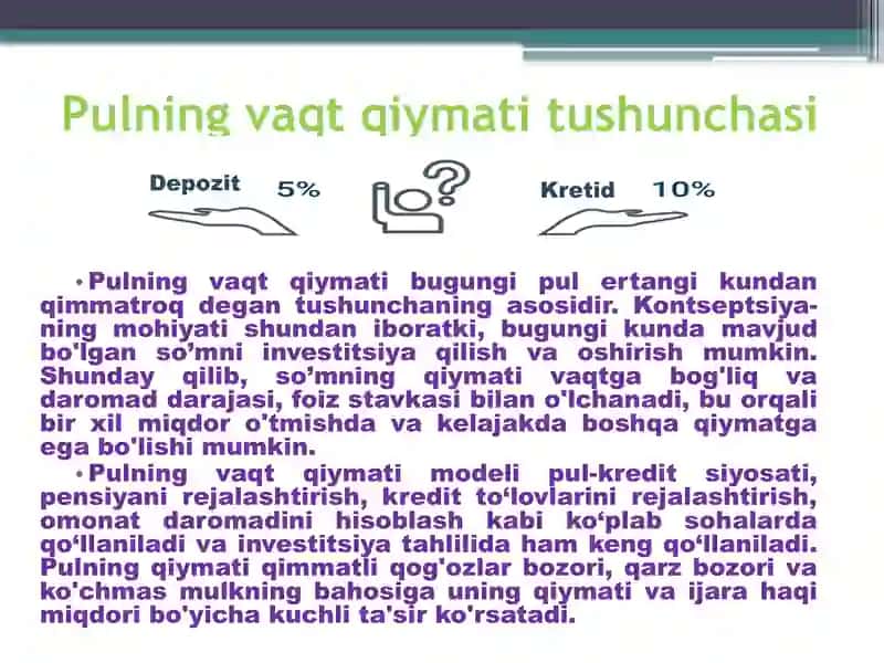 Diskontlangan pul oqimini baholash 3