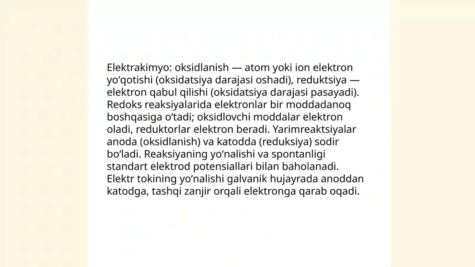 Elektrakimyo asoslari, elektrolit eritmalarining elektr oʻtkazuvchanligi 3