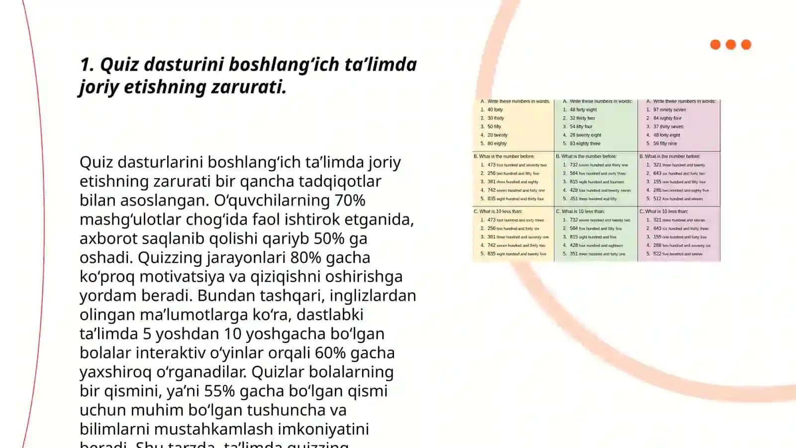 QUIZ DASTURI BOʻYICHA 3