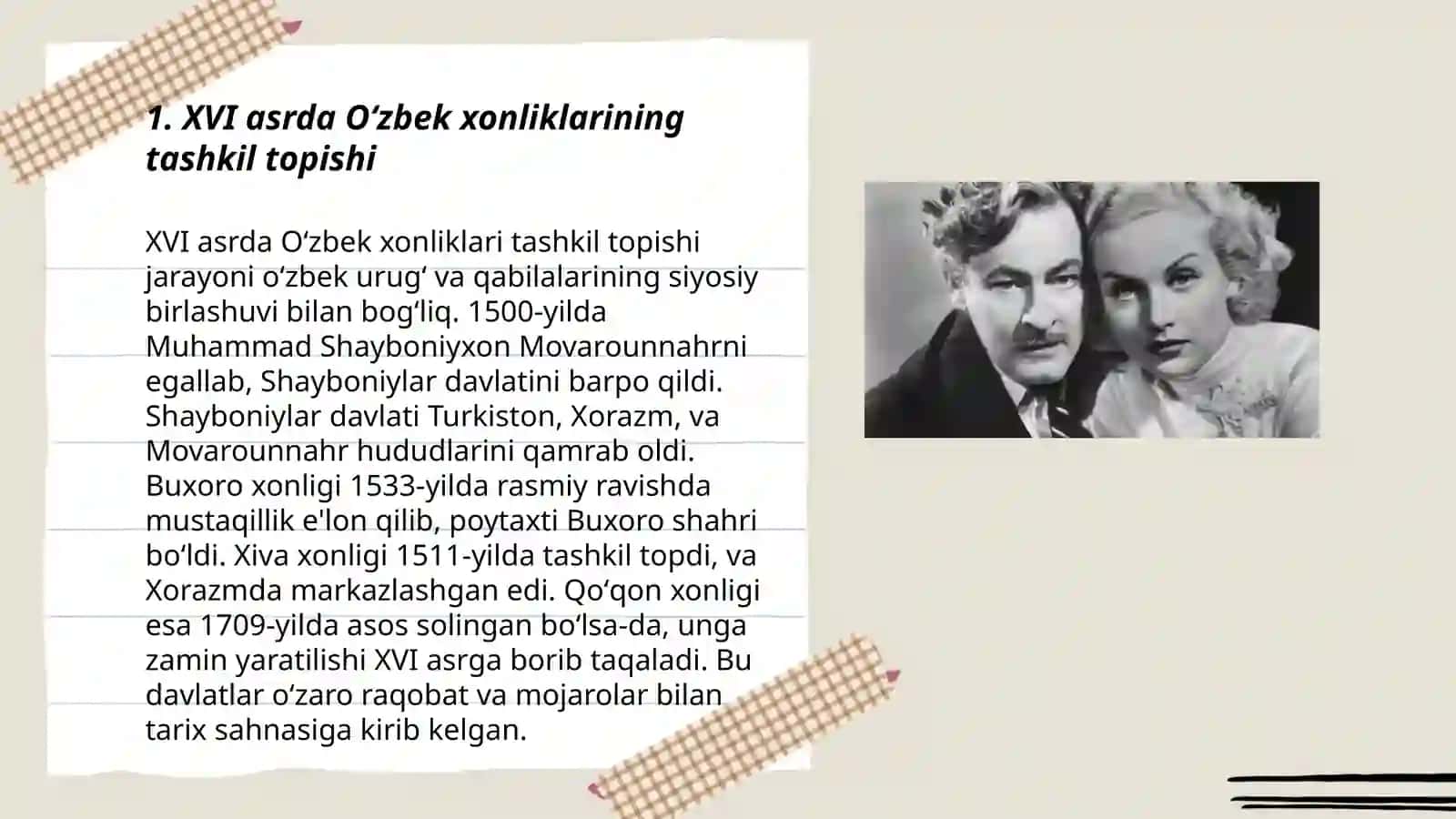 XVI-XIX asr birinchi yarmida oʻzbek davlatchilik tarixi 3
