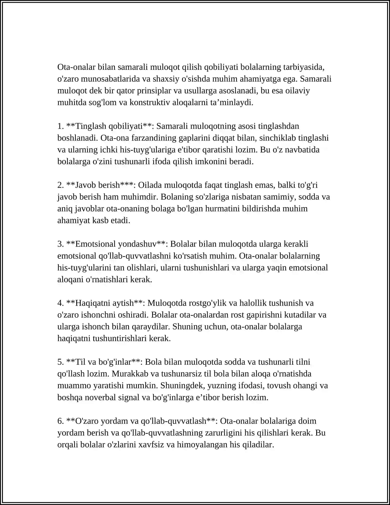OTA-ONALAR BILAN HAMKORLIKNI YO'LGA QO'YISHNING PEDAGOGIK-PSIXOLOGIYA SHART-SHAROITLARI 3