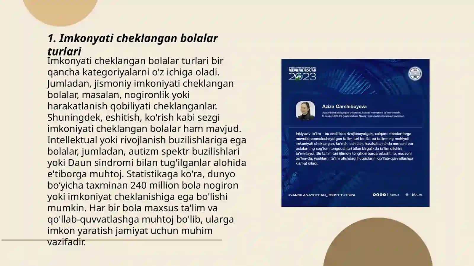 Imkonyati cheklangan bolalar turlari va ularni inklyuziv ta'limga jalb etish 3